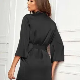 cotovia Black Free Size Bath Robe image 2