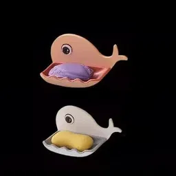 sjk Fish Shape Cute Adhesive Waterproof Wall Mounted Soap Dish(PACK OF 4) 1.235-picture-27