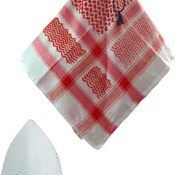 shophome Self Design Chiffon Men Red Scarf image 2