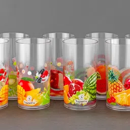sentricus (Pack of 8) CLASSIC PRINTED GLASS Glass Set Water/Juice Glass-picture-19