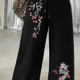 sahana style Women Loose Fit Black Cotton Blend Trousers-picture-20