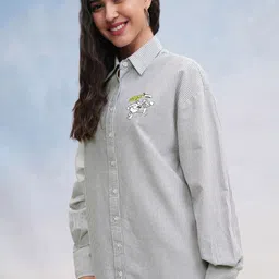 tokyo talkies Women Regular Fit Printed Cut Away Collar Casual Shirt-picture-16