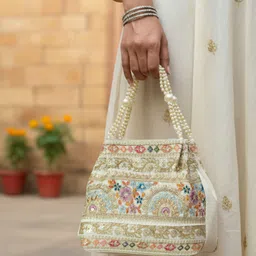 vesara Women Multicolor, White Potli image 4