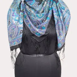 Printed Silk Women Multicolor Fancy Scarf, Stole-image-12