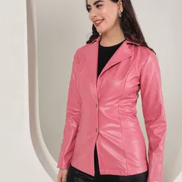 tandul Leather Solid Coat For Women image 4