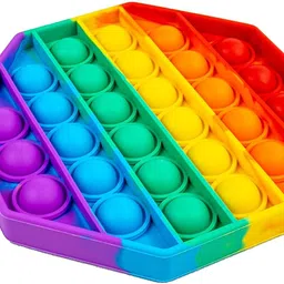 aganta Push Pop It Fidget Toy Pop It Combo Pop It Fidget Toy Under Stress Relief For Autism To Relieve Stress Popits Best Gifts For Children [ 4 Pack Rainbow Heart-Round-Square Octagon] image 2