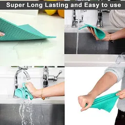 household hub Kitchen & Household Cleaning Sponge Wipe Scrub Sponge image 5