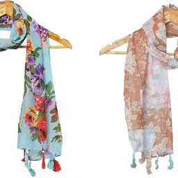 mss fashion Printed Chiffon Women Multicolor Stole, Scarf, Fancy Scarf-picture-26