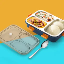 forsquare Compartment Stainless Steel Tiffin for Adult Kids 3 Containers 3 Containers Lunch Box-picture-41