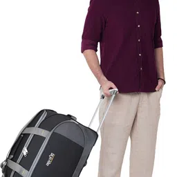 aliva aliya luggage 65 L Strolley Duffel Bag - BM-1120 High Quality Branded - Black, Grey - Large Capacity image 2