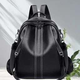 womenbuzz Medium 25 L Laptop Backpack Purse for Women Convertible 25L Travel Vintage PU Leather Shoulder-picture-17