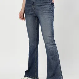 cosmic trio Women Boot-Leg Mid Rise Blue Jeans image 4