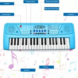 just97 Keyboard Piano, 37 Keys Piano Keyboard for Kids P16 Key Piano Keyboard with Mic & Charger BLU16 Analog Portable Keyboard image 4