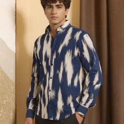 metronaut Men Regular Fit Printed Spread Collar Casual Shirt image 4