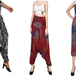 fusfus Printed Rayon, Cotton Women Harem Pants-picture-22