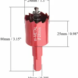 uptodateprouducts 1 PCS 28mm Speed Bi-Metal Hole Saw, Cornhole Board Drill Bit with Positive Rake Teeth for Soft Metal, Drywall, Plastic, Wood, Fiberboard image 2