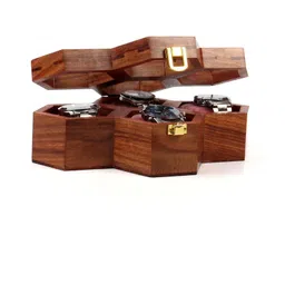 creation india craft Wooden Watch Box for Men, Watch Display Case, Handmade Watch Storage Organizer Watch Box image 2