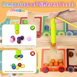 calyxia Wooden Magnetic Train Maze Puzzle Toy – Color & Number Matching image 2