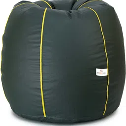 star XXXL Dark Green with Yellow Piping Filled with Beans Teardrop Bean BagWith Bean Filling image 5