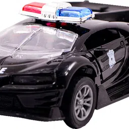 Bugatti Police Car 1:32 Scale Metal Toy Car, Pull Back Action & Opening Doors-image-3