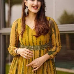 shivadream Printed Georgette Stitched Anarkali Gown image 4