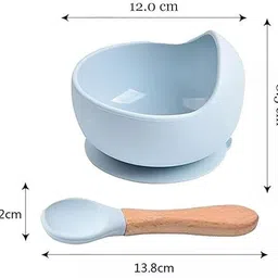 kitchenwiz Baby Feeding Bowl & Spoon Set, Silicone Suction Baby Bowl,Soft Spoon for Toddler - Silicone image 3