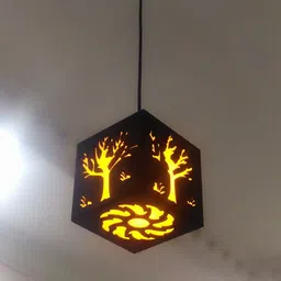 Woodstream Wooden Ceiling light wooden lamp shade (With Bulb) Hanging Night Lamp Ceiling Light Ceiling Lamp-picture-27
