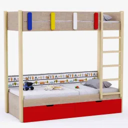 boingg! - a happy start Pine Tree Bunk Bed in Oak Finish with Drawer Storage image 4