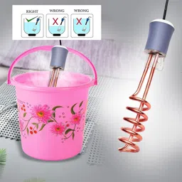 dgarys Waterproof Immersion Rod Heater, Copper Finish, Instant Heat Multi Colour Round 1500 W Shock Proof Immersion Heater Rod image 3