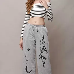 Women Loose Fit, Regular Fit Grey Cotton Blend Trousers-image-6