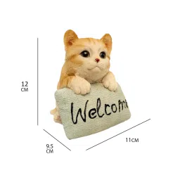 a vintage affair Welcome Sign Cute Cat Figurine image 2