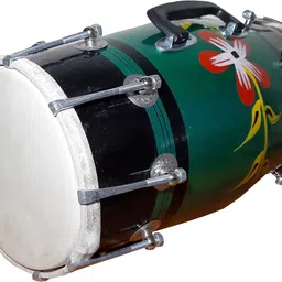 ram musical Green pant with flower panting Dholak with full tool kit Nut & Bolts Dholak image 2