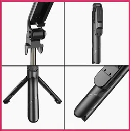 Wrapadore 3in1 Selfie Stick multi-function Wireless Bluetooth XT-01 , XT-02 Selfie Stick with Remote Shutter 360 Rotate Extendable Handheld Foldable Mini Tripod Stand Foldable, selfie stick, tripod, bluetooth shutter for Smartphones Professional Remote Control Selfie Stick Monopod Kit, 3 Axis Gimbal for Mobile image 4