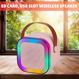 GUGGU W12 (PORTABLE WIRELESS BLUETOOTH SPEAKER) Dynamic Thunder Sound & RGB LightI56 10 W Bluetooth Laptop/Desktop Speaker image 1