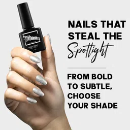 beauty people Diva Nail Polish, 21-Free Formula, Vibrant Shade, Starlight Silver, 8ml Starlight Silver image 2