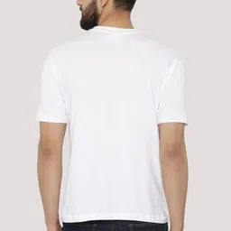 tee gallery Men Printed Round Neck Polycotton White T-Shirt image 2