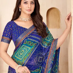 tasrika Printed Bandhani Chiffon Saree image 2