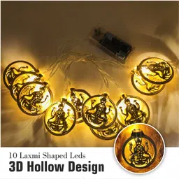 pick ur needs Diwali String Goddess Laxmi Ji Metal Hanging Lights, Warm White Round 3D Ceiling Light Ceiling Lamp-picture-27