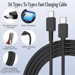 SUFO USB Type C Cable 5 A 1 m 50W/5A TYPE-C TO TYPE-C Fast Charging Cable For S24 Ultra / S24 Plus / S24 / S23 FE / S23 Ultra / S23 Plus / S23 / S22 FE / S22 Ultra / S22 Plus / S22 / S21 FE / S21 Ultra / S21 Plus / S21 / S20 FE / S20 Ultra / S20 Plus / S20 / image 4