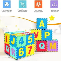 allsmiles toys Kids Alphabet & Number Foam Mat | 36 EVA Tiles A-Z & 0-9 Educational Puzzle image 3