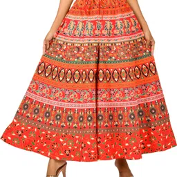 samjhi Women Flared Red Pure Cotton Trousers-picture-21