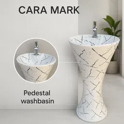 cara mark -Scratch Resistant-basin -Ceramic Pedestal Wash Basin- Pedestal Basin image 5