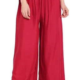 tag-7 Women Flared Maroon Viscose Rayon Trousers-picture-10