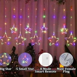 ru lights 12 LEDs 5 m Multicolor Flickering Star Rice Lights image 4