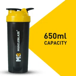 MuscleBlaze Unleash the Zidd Shaker Bottle - Yellow and Black image 3