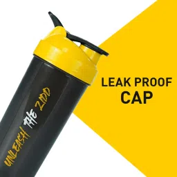 MuscleBlaze Unleash the Zidd Shaker Bottle - Yellow and Black image 4