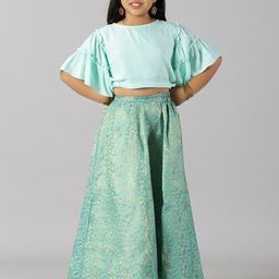 KiddoPanti Girls Woven Design Ready to Wear Lehenga & Choli-picture-6