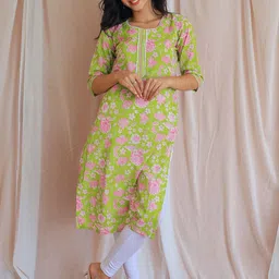 Libas Women Floral Printed Gotta Patti Floral Kurta-image-24