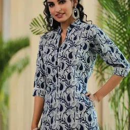 Libas Women Floral Printed Gotta Patti Floral Kurta-image-8