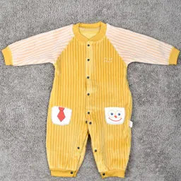 Moms Home Infant Yellow Printed Pure Cotton Rompers-image-82